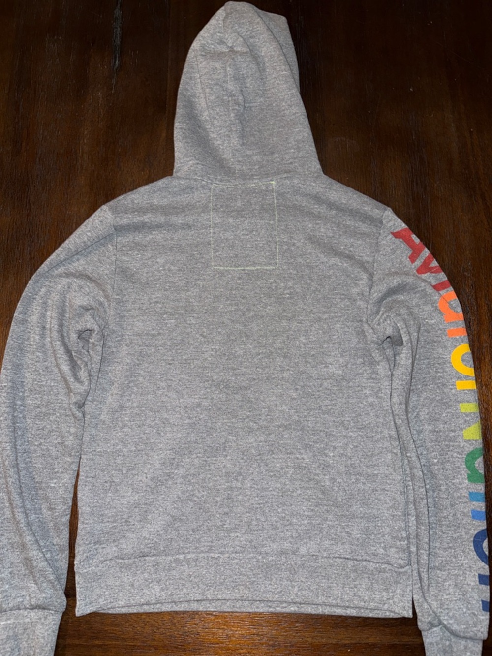 Aviator Nation Laguna Grey Hoodie with Rainbow Surf Logo XS - Picture 6 of 7